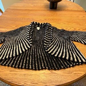 Chicos Sweater Jacket, 3/4 sleeve, Fuzzy soft material